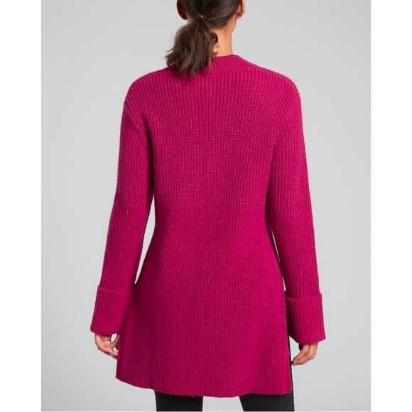 Athleta Shasta Oversized Wool Knit Tunic Sweater in Magenta Pink XS - Picture 3 of 7